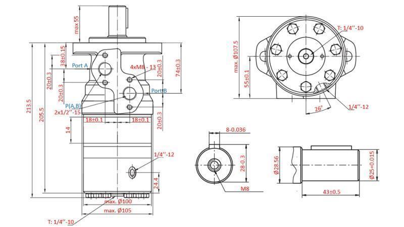 HIDROMOTOR B/MR 80 - COM FREIO