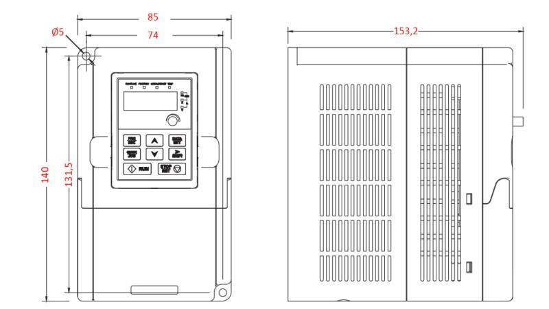 CONVERSOR DE FREQUÊNCIA-INVERSOR 1Fase 0,75kW GD10-0R7G-S2-B
