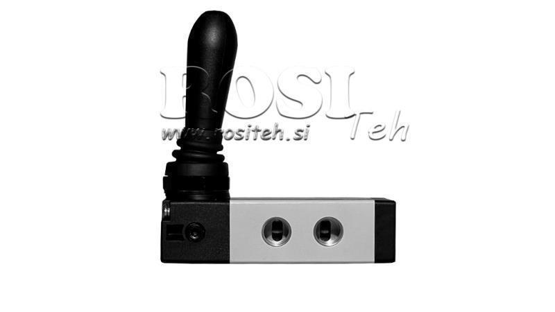 PNEVMATSKI ROČNI VENTIL 5/2 1/4 PRT-0852-ARV VRAČANJE Z VZMETJO