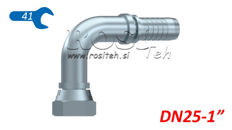 CONEXÃO HIDRÁULICA BSP FEMEA CURVA 90° DN25-1