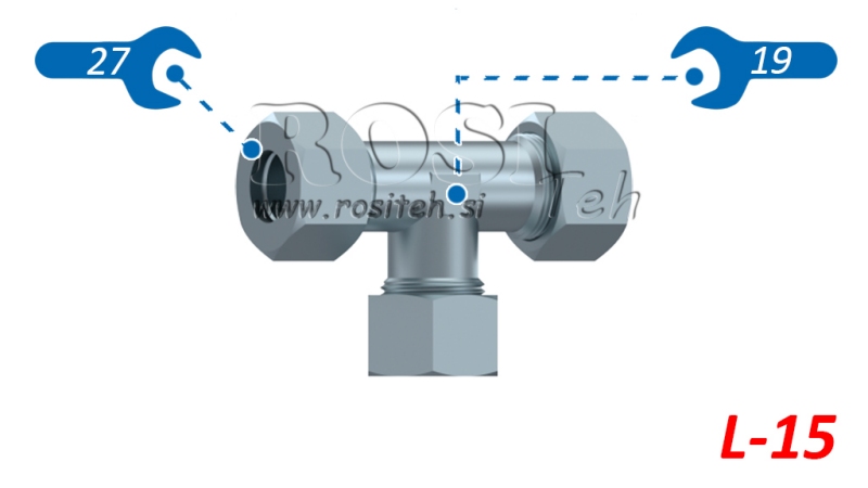 T-PEÇA HIDRÁULICA L-15 COM PORCA