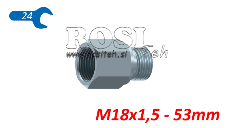 HIDRAVLIČNI ADAPTER PODALJŠAN MOŠKI-ŽENSKI M18x1,5 - 53mm