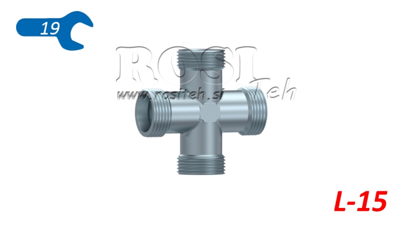 HIDRAVLIČNI KRIŽNI PRIKLJUČEK L-15 MOŠKI M22x1,5