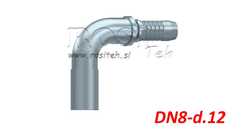 CONEXÃO HIDRÁULICA TRANSIÇÃO DE TUBO COTOVELO 90° DN8-d.12