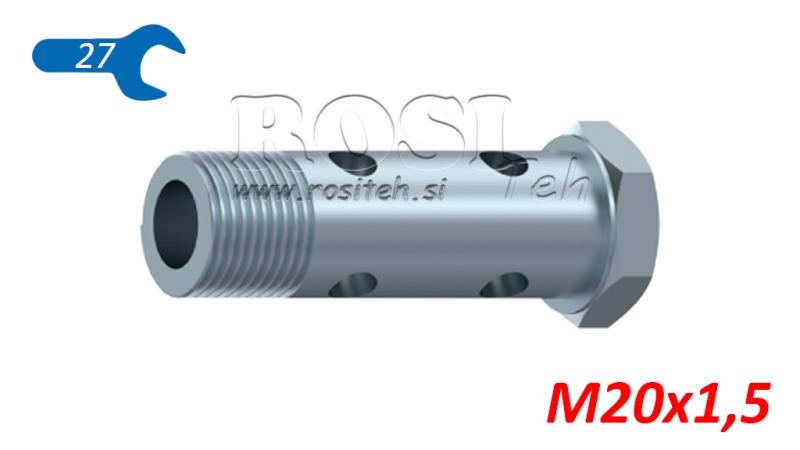 PARAFUSO HOLLOW HIDRÁULICO DUPLO M20X1,5