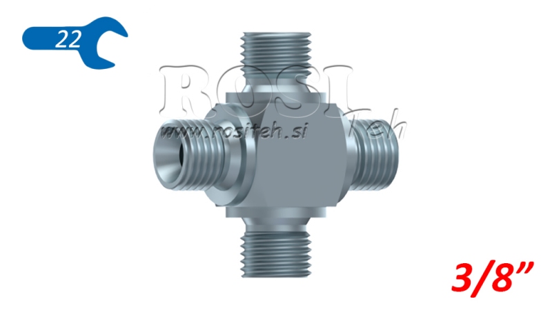 CROSS T HIDRÁULICO COM BSP MACHO 3/8