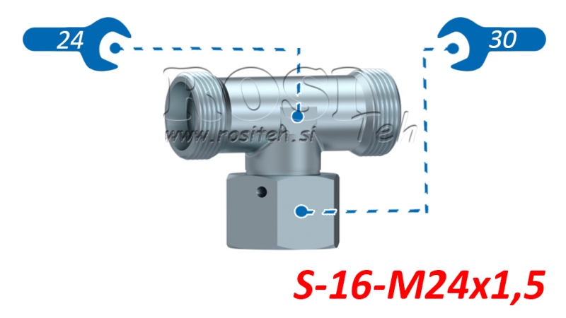 HIDRAVLIČNI T KOM S-16 Z VRTLJIVO MATICO CENTRALNO M24x1,5
