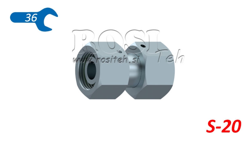 CONECTOR HIDRÁULICO COM DUPLA PORCA GIRATÓRIA (20S) M30X2