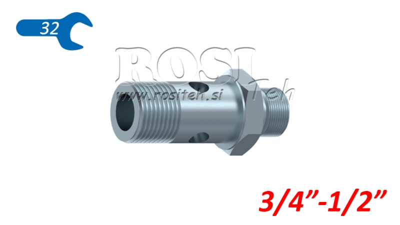 HIDRAVLIČNI VOTLI VIJAK BANJO BSP3/4 S PODALJŠANIM NAVOJEM BSP1/2