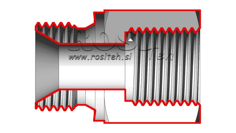 ADAPTADOR HIDRÁULICO MACHO-FEMEA 3/8-16X1,5