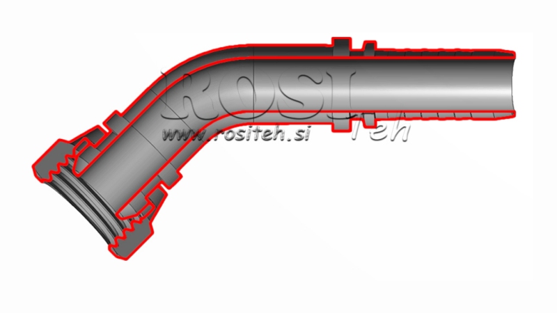 CONEXÃO HIDRÁULICA BSP FÊMEA CURVA 45° DN10-M16X1,5