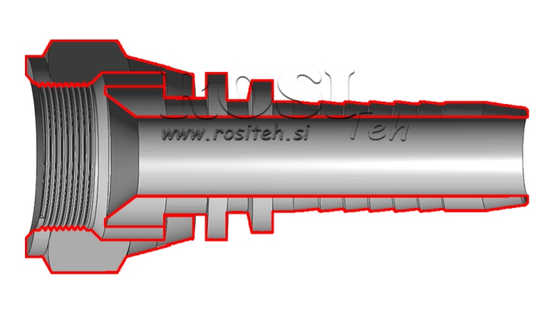 CONEXÃO HIDRÁULICA DKJ JIC74° FÊMEA DN16-1” 1/16-12