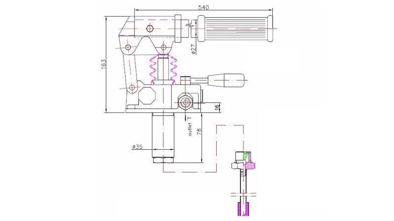 BOMBA MANUAL 12CC -DD- DIREÇÃO DUPLA - dimensões