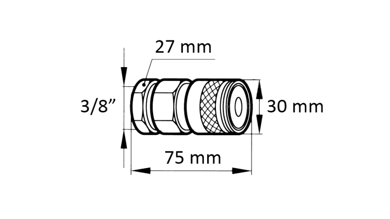 ACOPLAMENTO RÁPIDO ESCAVADEIRA FFH FEMEA 3/8