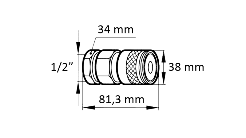ACOPLAMENTO RÁPIDO ESCAVADEIRA FFH FEMEA 1/2