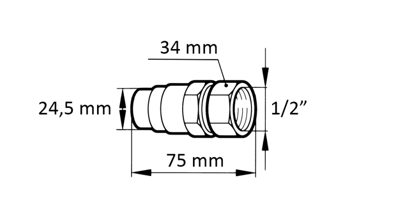 ACOPLAMENTO RÁPIDO ESCAVADEIRA FFH MACHO 1/2