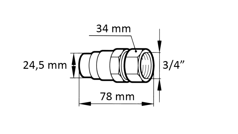 ACOPLAMENTO RÁPIDO ESCAVADEIRA FFH MACHO 3/4 38MM