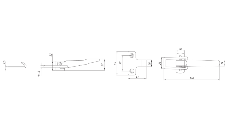 FECHO DO PAINEL LATERAL DO REBOQUE, TIPO NAPA XL