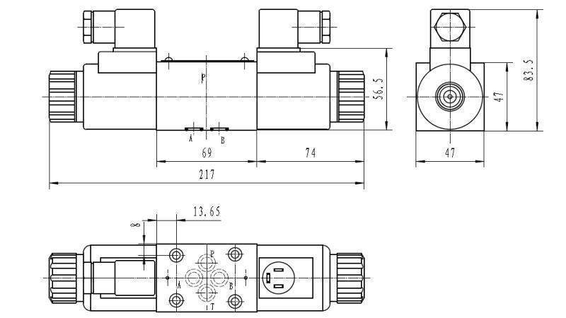 VÁLVULA ELETROMAGNÉTICA HIDRÁULICA CETOP 3 12/24/230V N1-DIMENSÕES