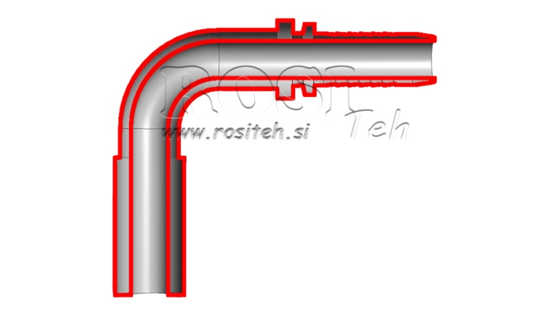 CONEXÃO HIDRÁULICA MANGUEIRA TRANSIÇÃO CURVA 90° DN13-d-16