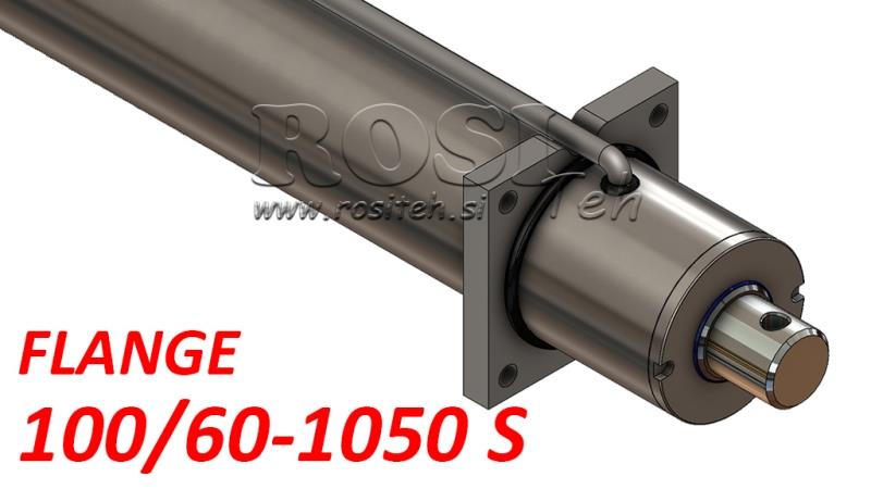 cilindro hidráulico com placa de montagem e tubos 100/60-1050