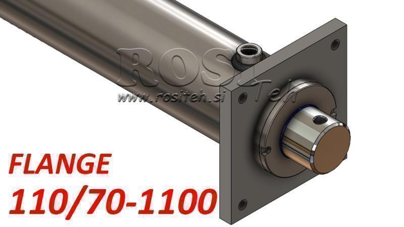 cilindro hidráulico com placa de montagem 110/70-1100