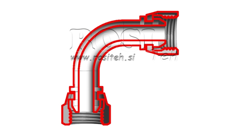 CURVA HIDRÁULICA 90° FEMEA-FEMEA 3/8
