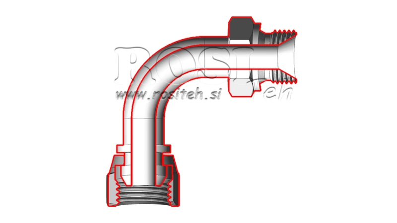 COTOVEL HIDRÁULICO 90° BSP MACHO-FÊMEA M18X1,5