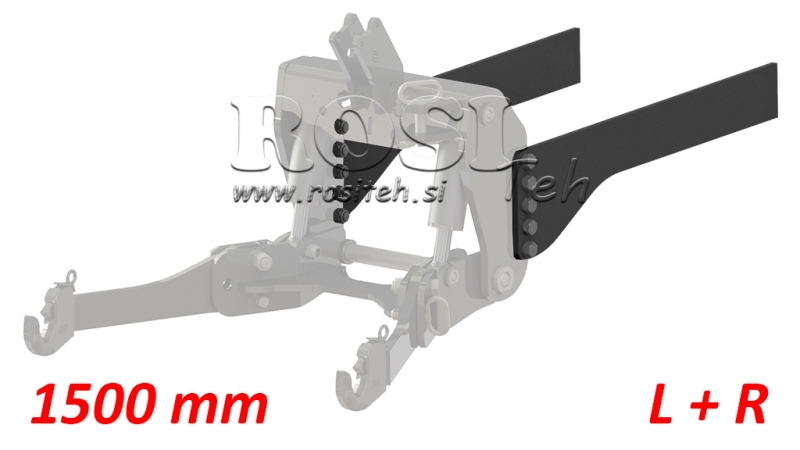 CONSOLA DE MONTAGEM UNIVERSAL PARA HIDRÁULICA FRONTAL DO TRATOR CAT. 2 & CAT. 3 (1500 mm)