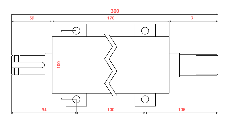 OSOVINA ZA CIRKULAR LITOŽELEZNA 300mm (LEVI NAVOJ)