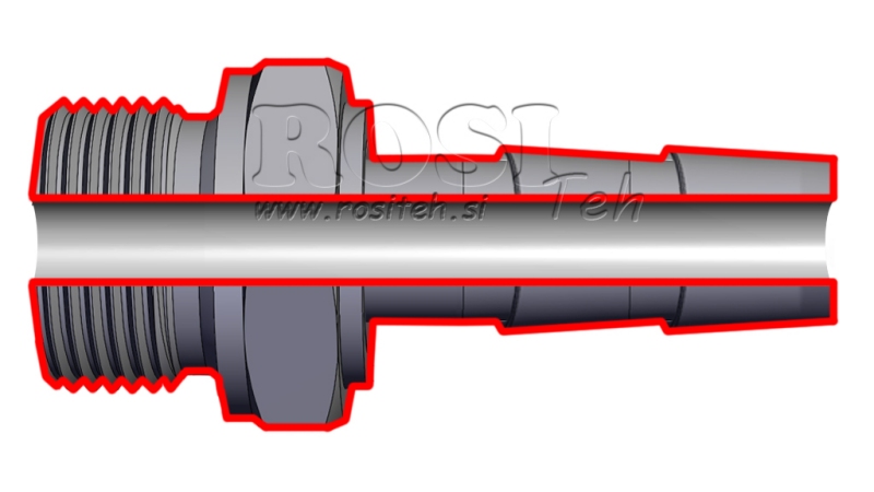 CONECTOR MACHO HIDRÁULICO 1 1/2 PARA MANGUEIRA DE BORRACHA DIÂMETRO 40