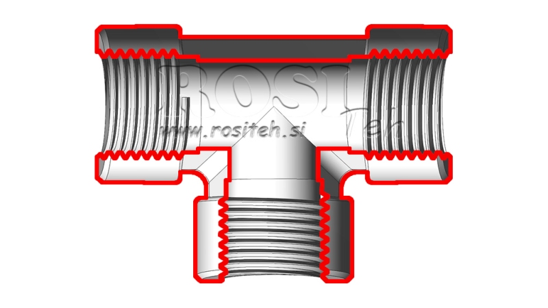 PEÇA T HIDRÁULICA FEMEA-FEMEA 1/4