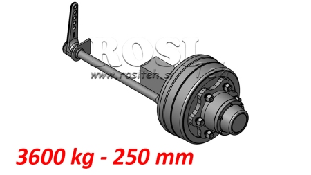 EIXO MEIO COM FREIOS 3.600 KG L.250 MM