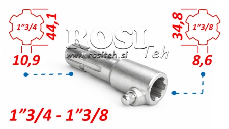 ADAPTADOR CARDÃ COM PINO DE 1-3/8 PARA 1-3/4 (165 mm)