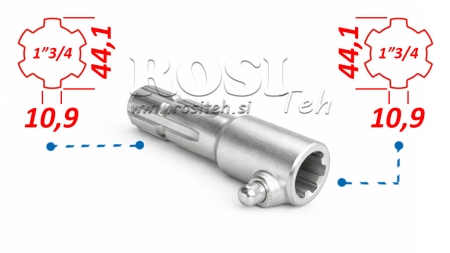 KARDANSKI NASTAVEK Z ZATIČEM iz 1-3/4  na 1-3/4