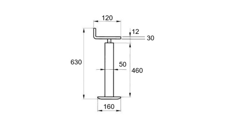 PERNA DE APOIO ROSCADA (ALTURA 630 mm - CURSO 255 mm) - 300 kg