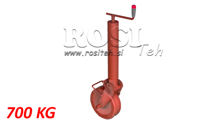 PÉ DE SUPORTE ROSCADO 240MM - 700KG COM RODA DE SUPORTE