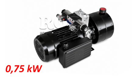 MINI HIDRAVLIČNI AGREGAT 230V AC (0,75 kW) - 3,7 cc - 5,2 lit/min - tank 4 lit
