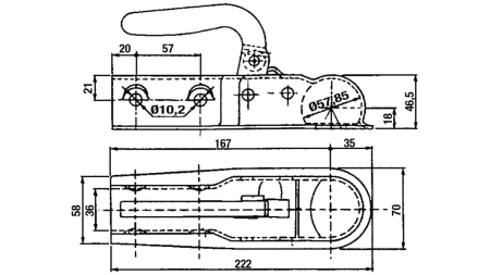 GANCHO DE REBOQUE PARA CARRETA REDONDO FI35