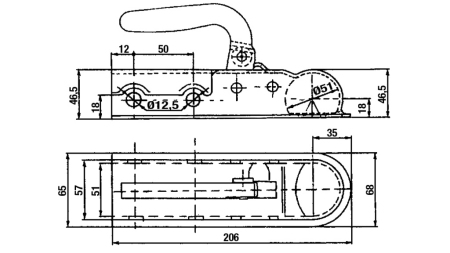 GANCHO DE REBOQUE PARA CARRETA REDONDA FI50