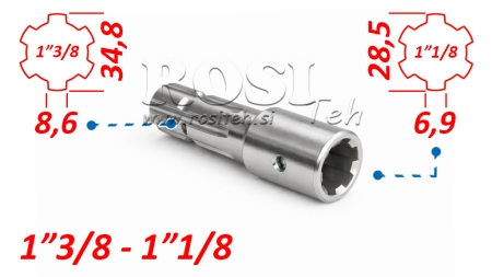 ADAPTADOR CARDÃ DE 1-1/8 PARA 1-3/8 (140 mm)