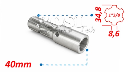 ADAPTADOR CARDÃ 1-3/8 - FURO fi 40 mm (160 mm)