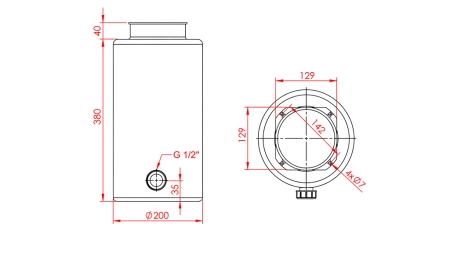 TANQUE METÁLICO ROLL PP 12 LITROS HORIZONTAL-VERTICAL