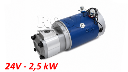 MONTAGEM DE BOMBA HIDRÁULICA GR.1 + MOTOR ELÉTRICO 24V 2.5KW = 2.5CC - 6.6LIT