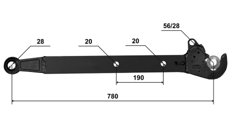 BRAÇOS INFERIORES DE ELEVAÇÃO PARA TRATOR CBM 70X20 MM - 780MM ATÉ 75HP