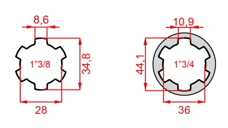 ADAPTADOR CARDÃ DE 1-3/4 PARA 1-3/8 (165 mm)
