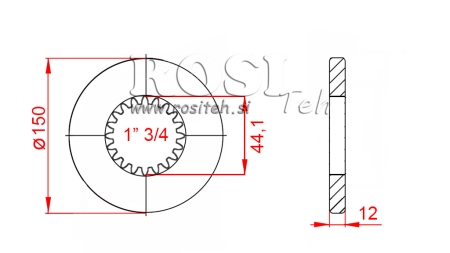 ADAPTADOR CARDÃ COM FLANGE E PINO 1-3/4 (80 mm) (20 ESTRIAS)