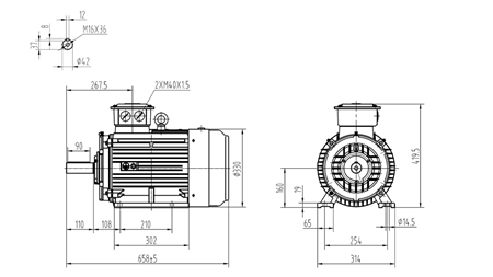 11KW-MOTOR ELÉTRICO Y3 160M1-2_2930RPM 3FASE PÉS-B3