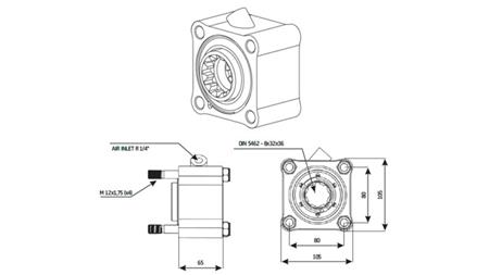 ACIONAMENTO DA BOMBA HIDRÁULICA - ZF1 FUNDIÇÃO - dimensões