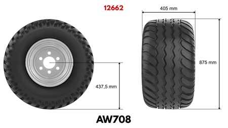 400/60-15,5 PNEU AW708 (16 PR) COM JANTE 13,00 x 15,5